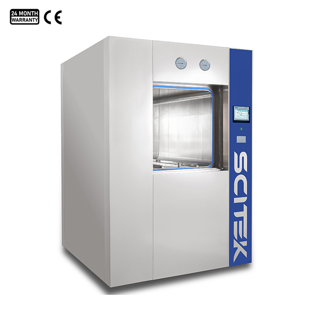 Autoclave horizontal à vide pulsé à porte relevante, série ST-BV (150 → 800 L)