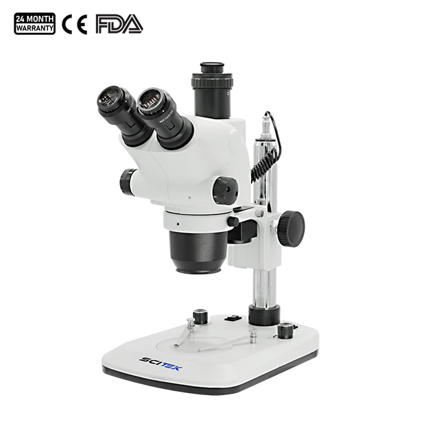 Microscope stéréoscopique trinoculaire à zoom continu MSC-ST65 (6,5×–65×)